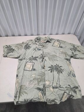 Paradise Blue Hawaiian Silk Cotton Blend Men's Size Large